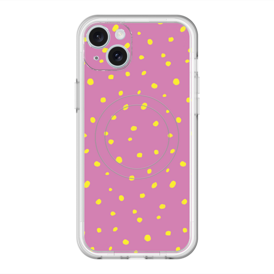 スリムプロテクションプレミアムケース with MagSafe［ Drawing Dot - Pink ］