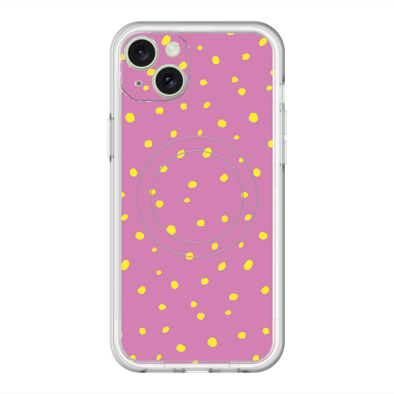 スリムプロテクションプレミアムケース with MagSafe［ Drawing Dot - Pink ］
