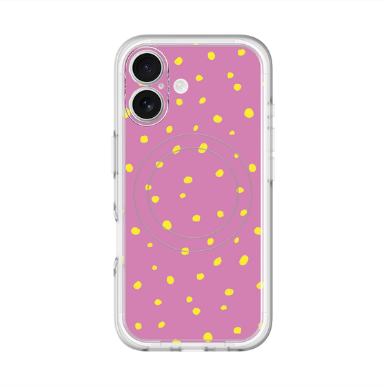 スリムプロテクションプレミアムケース with MagSafe［ Drawing Dot - Pink ］