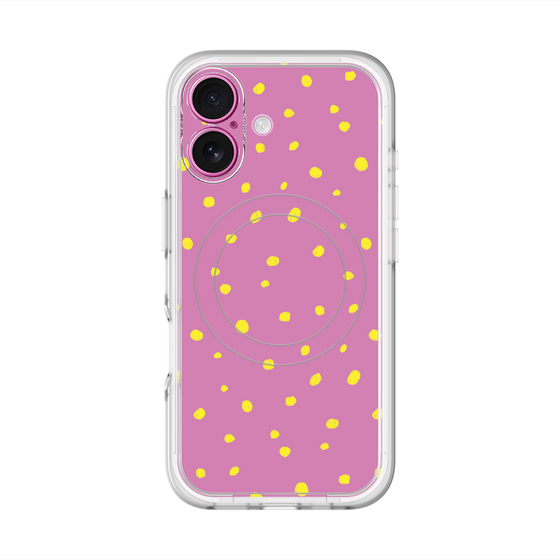 スリムプロテクションプレミアムケース with MagSafe［ Drawing Dot - Pink ］