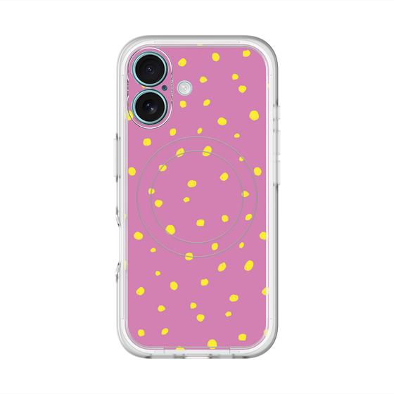 スリムプロテクションプレミアムケース with MagSafe［ Drawing Dot - Pink ］
