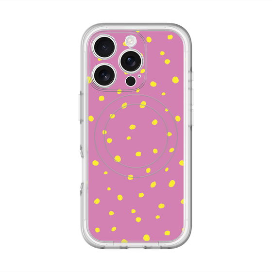 スリムプロテクションプレミアムケース with MagSafe［ Drawing Dot - Pink ］