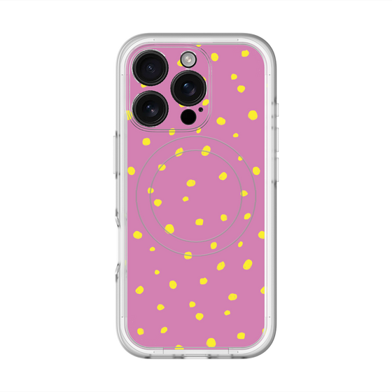 スリムプロテクションプレミアムケース with MagSafe［ Drawing Dot - Pink ］