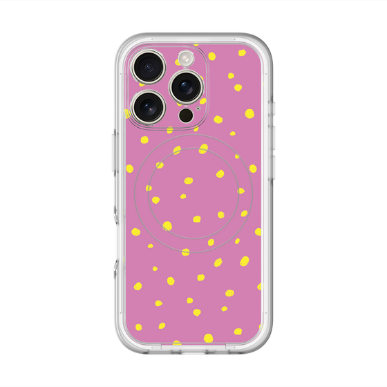 スリムプロテクションプレミアムケース with MagSafe［ Drawing Dot - Pink ］