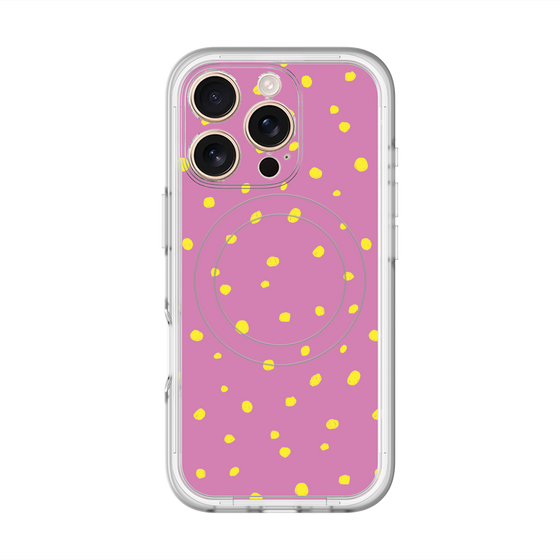 スリムプロテクションプレミアムケース with MagSafe［ Drawing Dot - Pink ］