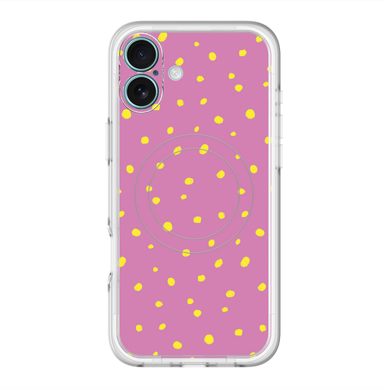 スリムプロテクションプレミアムケース with MagSafe［ Drawing Dot - Pink ］