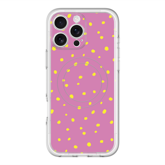 スリムプロテクションプレミアムケース with MagSafe［ Drawing Dot - Pink ］