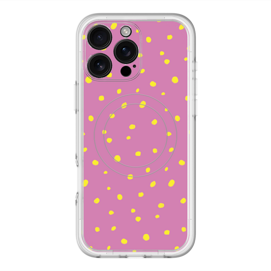 スリムプロテクションプレミアムケース with MagSafe［ Drawing Dot - Pink ］