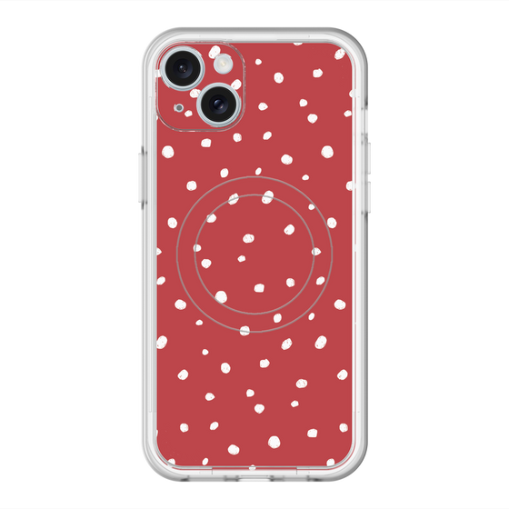 スリムプロテクションプレミアムケース with MagSafe［ Drawing Dot - Red ］