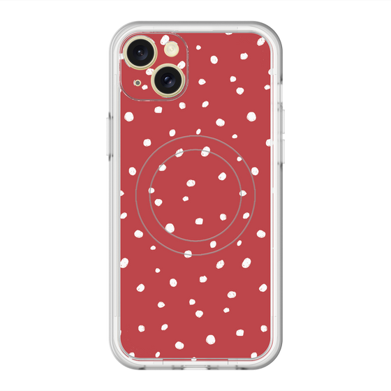 スリムプロテクションプレミアムケース with MagSafe［ Drawing Dot - Red ］