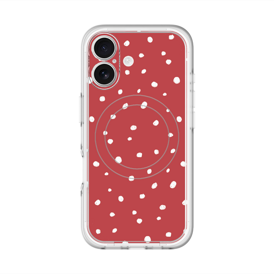 スリムプロテクションプレミアムケース with MagSafe［ Drawing Dot - Red ］