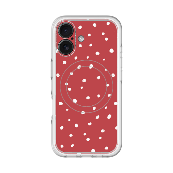 スリムプロテクションプレミアムケース with MagSafe［ Drawing Dot - Red ］
