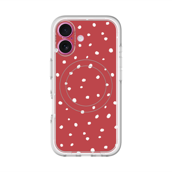 スリムプロテクションプレミアムケース with MagSafe［ Drawing Dot - Red ］