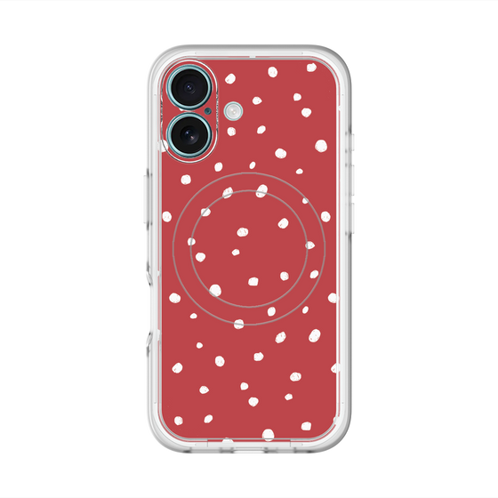 スリムプロテクションプレミアムケース with MagSafe［ Drawing Dot - Red ］