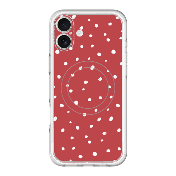 スリムプロテクションプレミアムケース with MagSafe［ Drawing Dot - Red ］