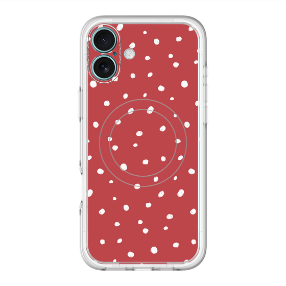 スリムプロテクションプレミアムケース with MagSafe［ Drawing Dot - Red ］