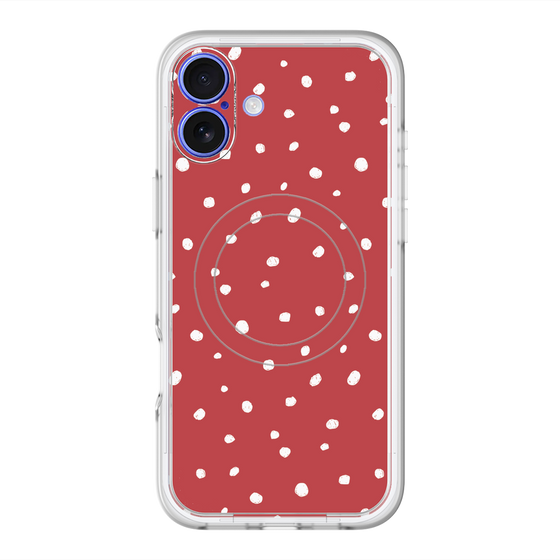 スリムプロテクションプレミアムケース with MagSafe［ Drawing Dot - Red ］