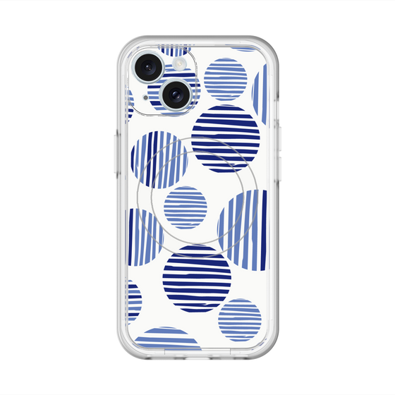 スリムプロテクションプレミアムケース with MagSafe［ Nordic Dot - Blue ］