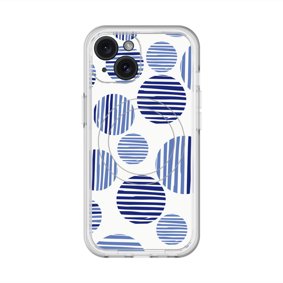 スリムプロテクションプレミアムケース with MagSafe［ Nordic Dot - Blue ］