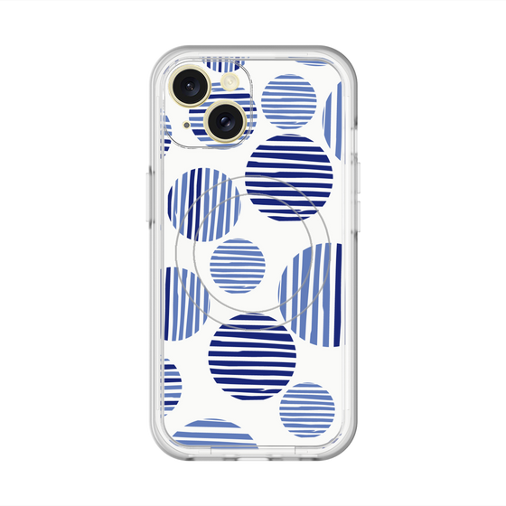 スリムプロテクションプレミアムケース with MagSafe［ Nordic Dot - Blue ］