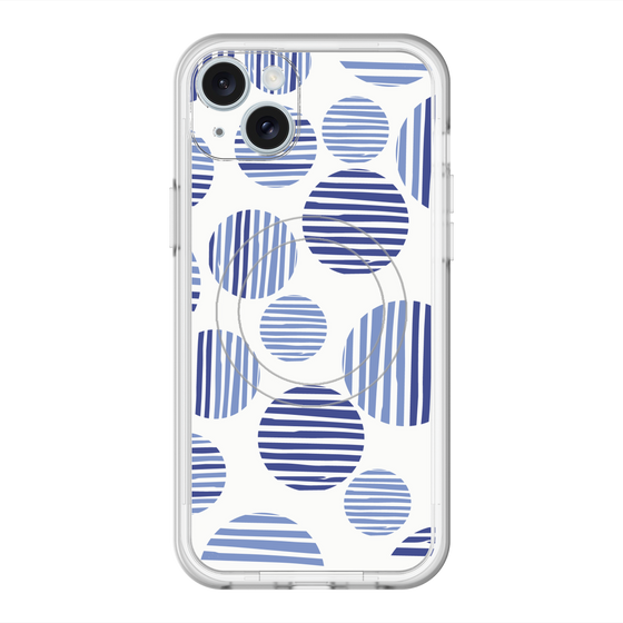 スリムプロテクションプレミアムケース with MagSafe［ Nordic Dot - Blue ］
