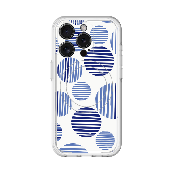 スリムプロテクションプレミアムケース with MagSafe［ Nordic Dot - Blue ］