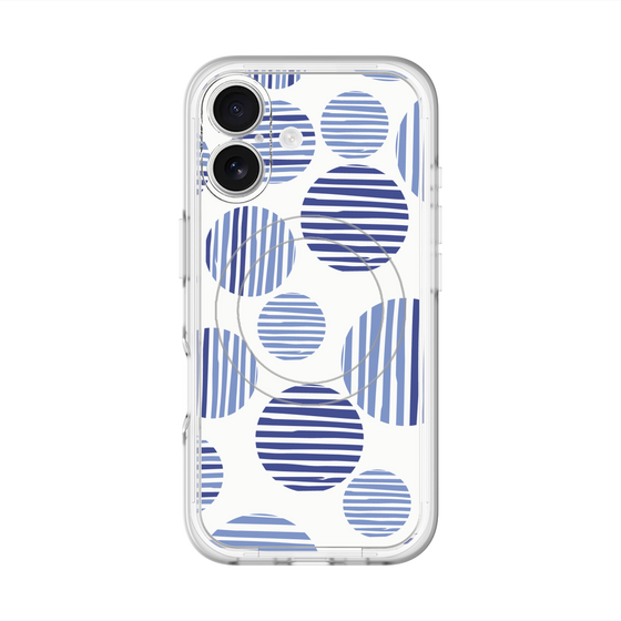 スリムプロテクションプレミアムケース with MagSafe［ Nordic Dot - Blue ］