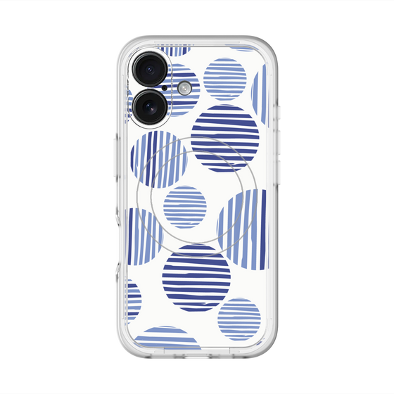 スリムプロテクションプレミアムケース with MagSafe［ Nordic Dot - Blue ］