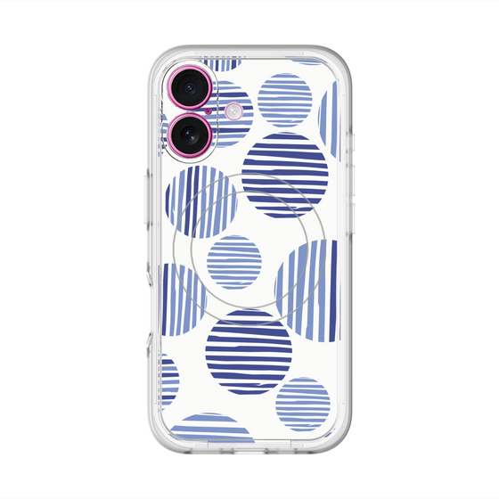 スリムプロテクションプレミアムケース with MagSafe［ Nordic Dot - Blue ］