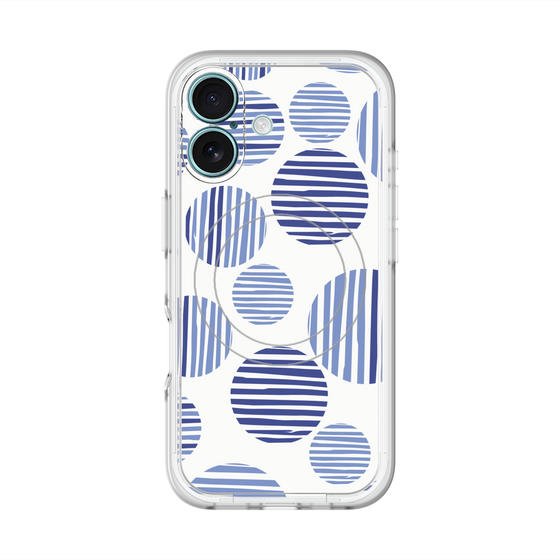 スリムプロテクションプレミアムケース with MagSafe［ Nordic Dot - Blue ］