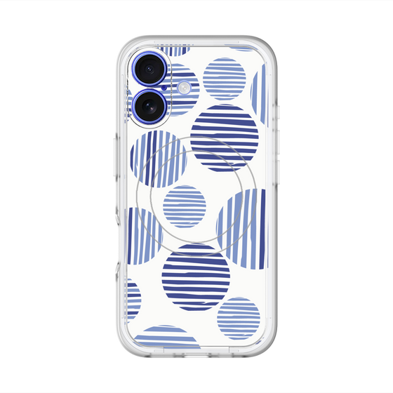 スリムプロテクションプレミアムケース with MagSafe［ Nordic Dot - Blue ］