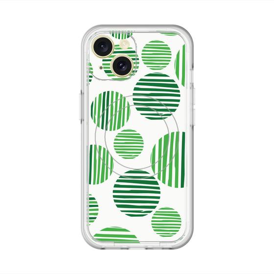 スリムプロテクションプレミアムケース with MagSafe［ Nordic Dot - Green ］