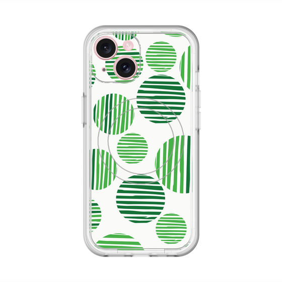 スリムプロテクションプレミアムケース with MagSafe［ Nordic Dot - Green ］