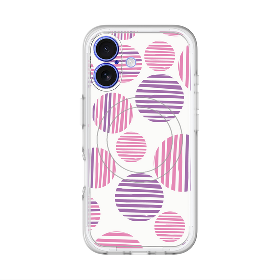 スリムプロテクションプレミアムケース with MagSafe［ Nordic Dot - Pink ］