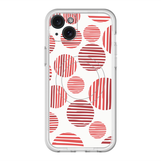 スリムプロテクションプレミアムケース with MagSafe［ Nordic Dot - Red ］