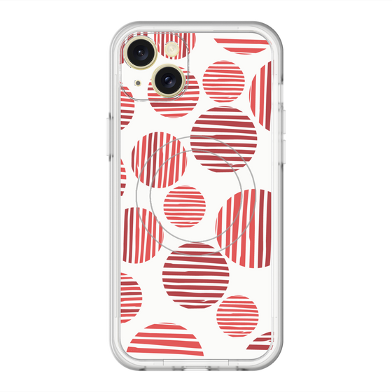 スリムプロテクションプレミアムケース with MagSafe［ Nordic Dot - Red ］