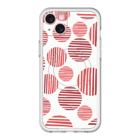 スリムプロテクションプレミアムケース with MagSafe［ Nordic Dot - Red ］