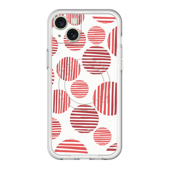 スリムプロテクションプレミアムケース with MagSafe［ Nordic Dot - Red ］