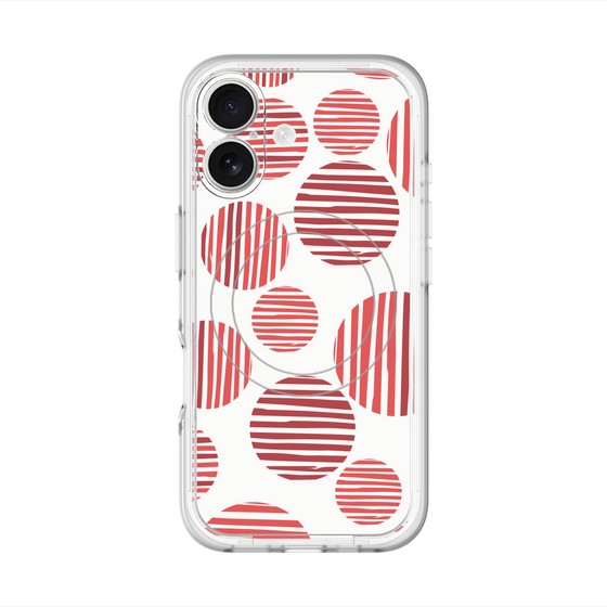 スリムプロテクションプレミアムケース with MagSafe［ Nordic Dot - Red ］
