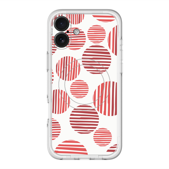 スリムプロテクションプレミアムケース with MagSafe［ Nordic Dot - Red ］