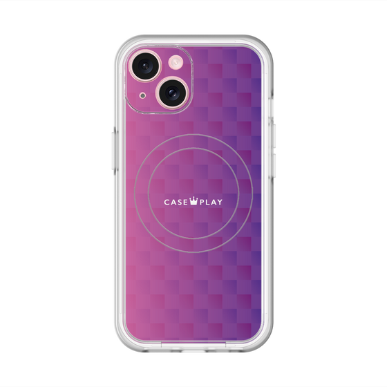 スリムプロテクションプレミアムケース with MagSafe［ CASEPLAY Check - Purple ］