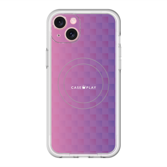 スリムプロテクションプレミアムケース with MagSafe［ CASEPLAY Check - Purple ］