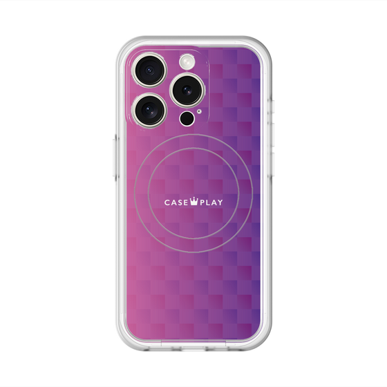スリムプロテクションプレミアムケース with MagSafe［ CASEPLAY Check - Purple ］