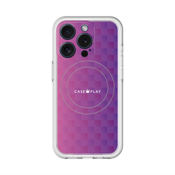 スリムプロテクションプレミアムケース with MagSafe［ CASEPLAY Check - Purple ］