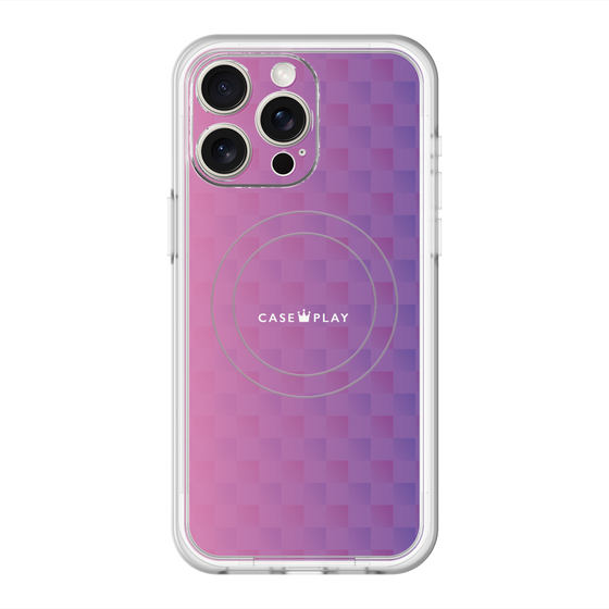 スリムプロテクションプレミアムケース with MagSafe［ CASEPLAY Check - Purple ］