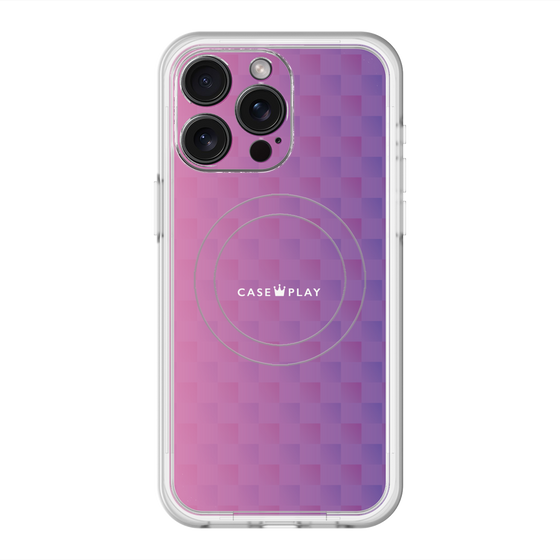 スリムプロテクションプレミアムケース with MagSafe［ CASEPLAY Check - Purple ］