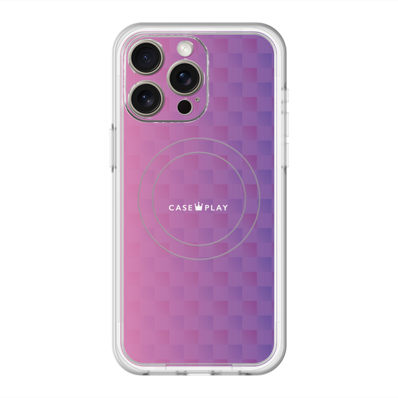 スリムプロテクションプレミアムケース with MagSafe［ CASEPLAY Check - Purple ］