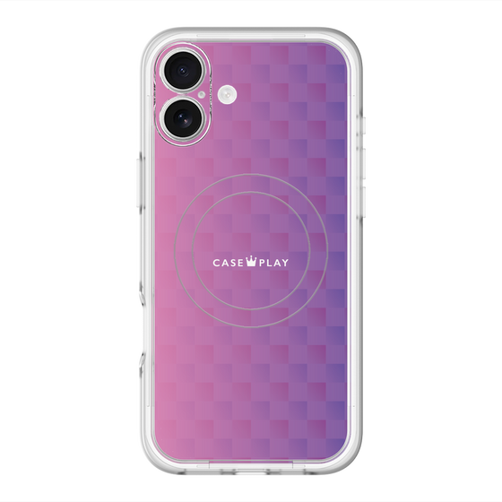 スリムプロテクションプレミアムケース with MagSafe［ CASEPLAY Check - Purple ］