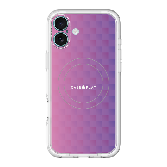 スリムプロテクションプレミアムケース with MagSafe［ CASEPLAY Check - Purple ］