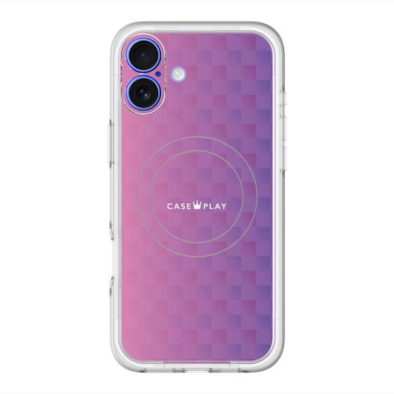 スリムプロテクションプレミアムケース with MagSafe［ CASEPLAY Check - Purple ］